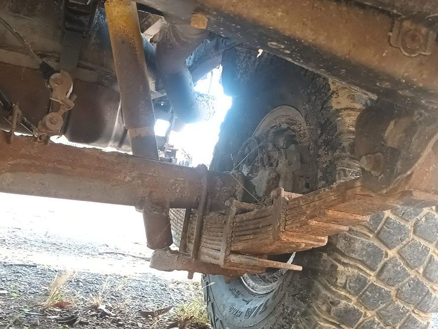 A Close Up of a Rusty Suspension System on a Truck — South West 4WD Wreckers in Harristown, QLD