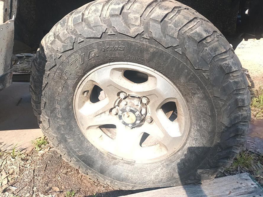 A Close Up of a Tire on a Vehicle — South West 4WD Wreckers in Harristown, QLD