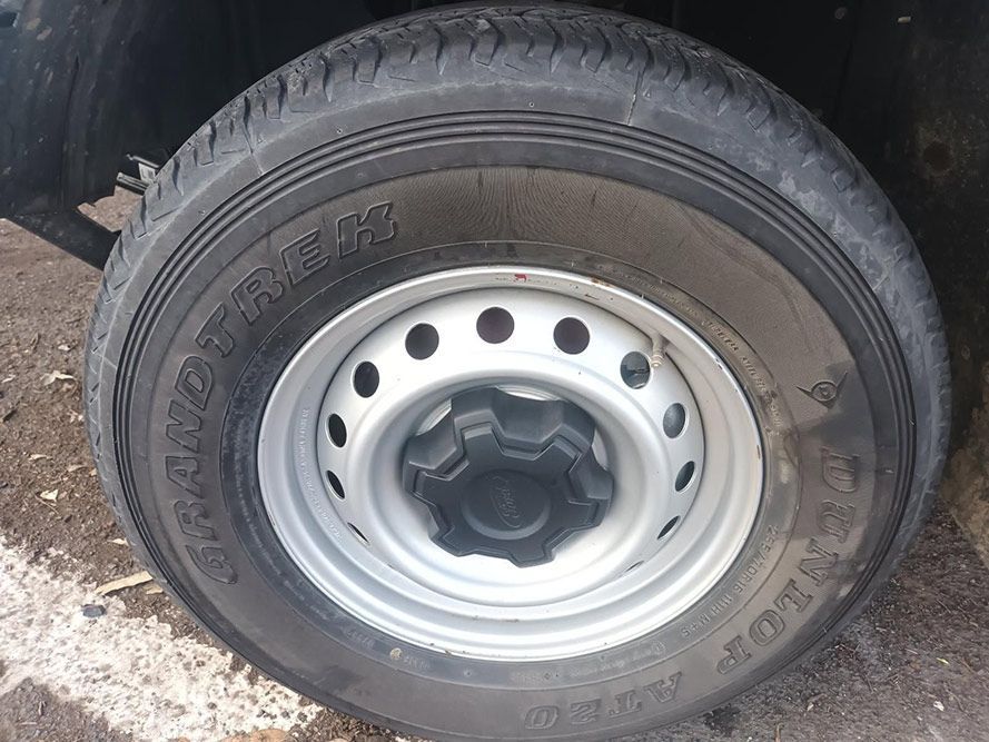 A Close Up of a Dunlop Tire on a Car — South West 4WD Wreckers in Harristown, QLD