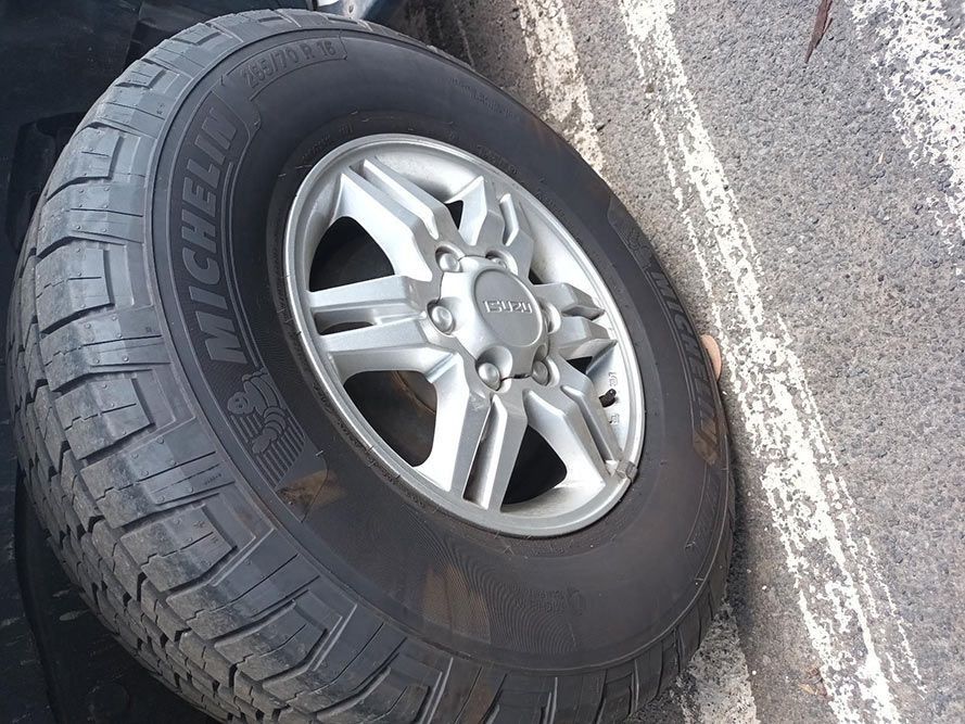 A Close Up of a Michelin Tire on a Wheel — South West 4WD Wreckers In Harristown, QLD