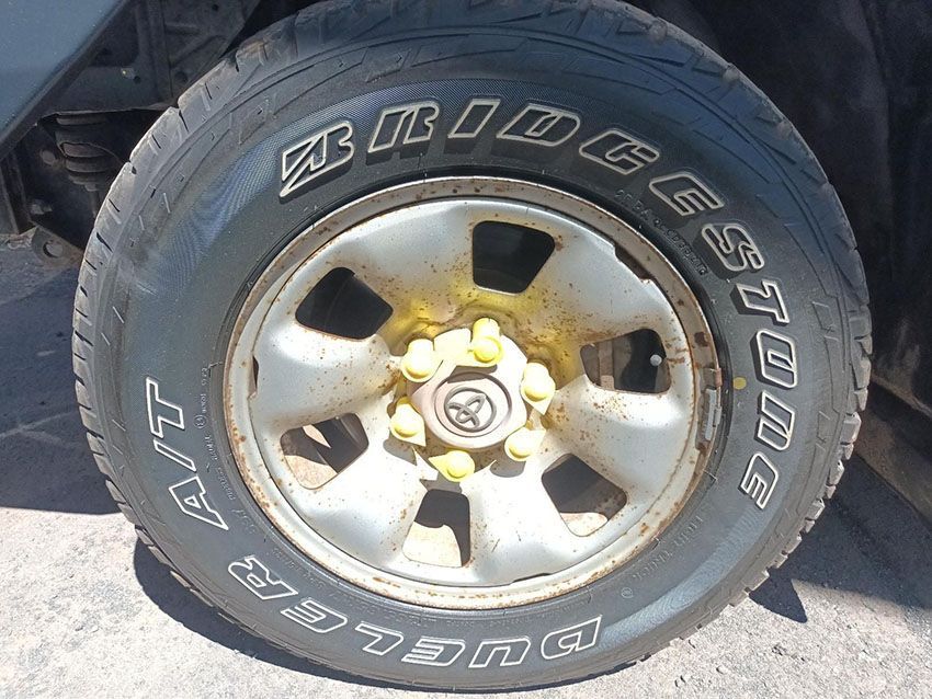 A Close Up of a Bridgestone Tire on a Car — South West 4WD Wreckers In Brisbane, QLD