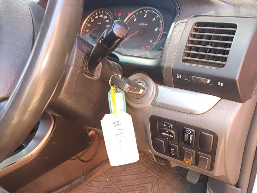 The Inside of a Car With a Tag on the Steering Wheel — South West 4WD Wreckers In Brisbane, QLD