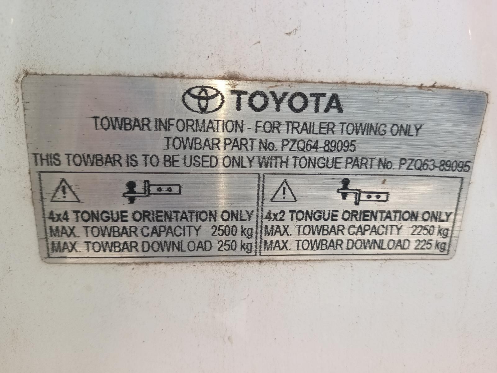 A Toyota Towbar Information for Trailer Towing Only — South West 4WD Wreckers In Brisbane, QLD