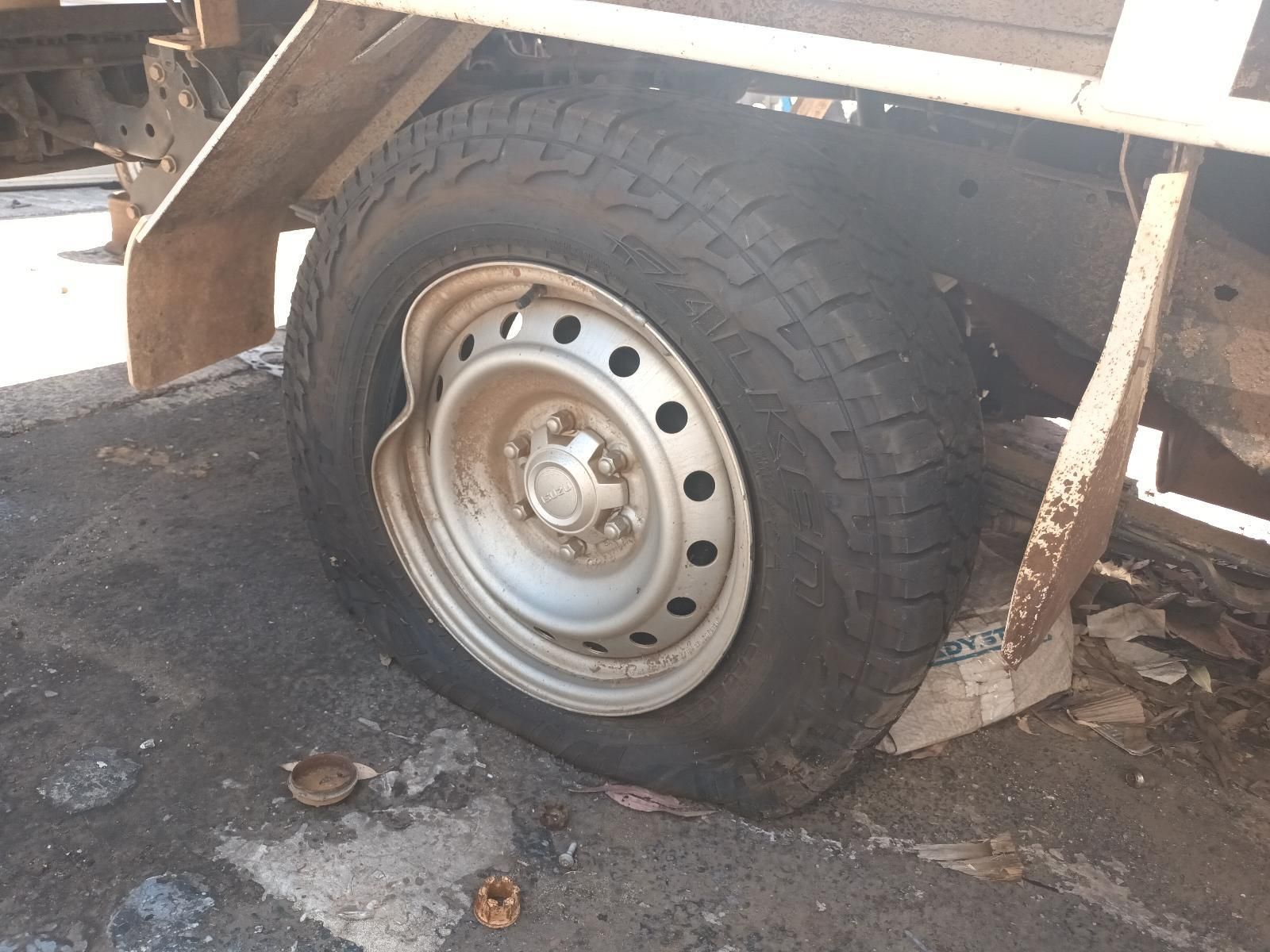 A Flat Tire on the Side of a Truck — South West 4WD Wreckers in Harristown, QLD