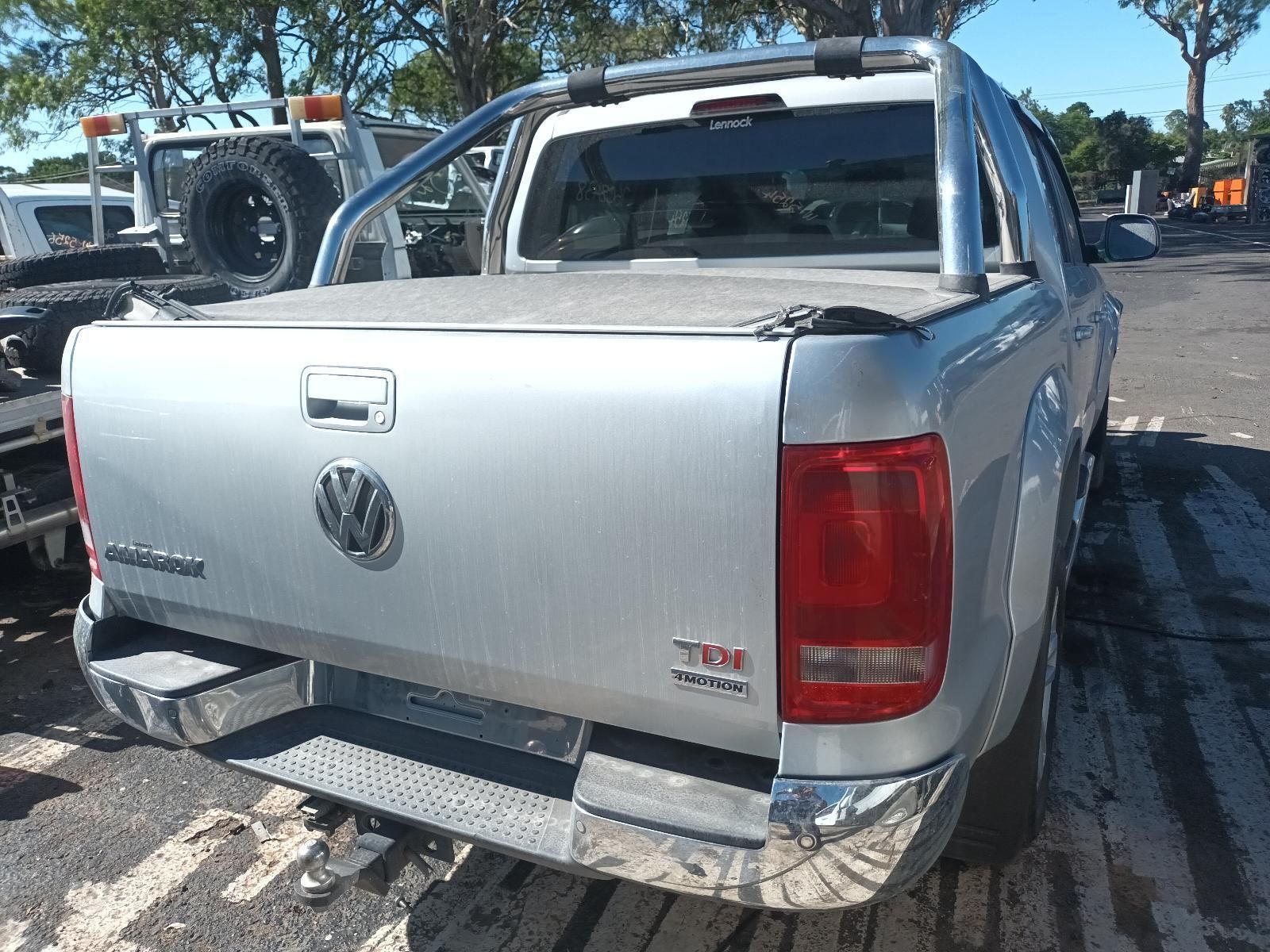 A Silver Volkswagen Amarok is Parked in a Parking Lot — South West 4WD Wreckers in Harristown, QLD