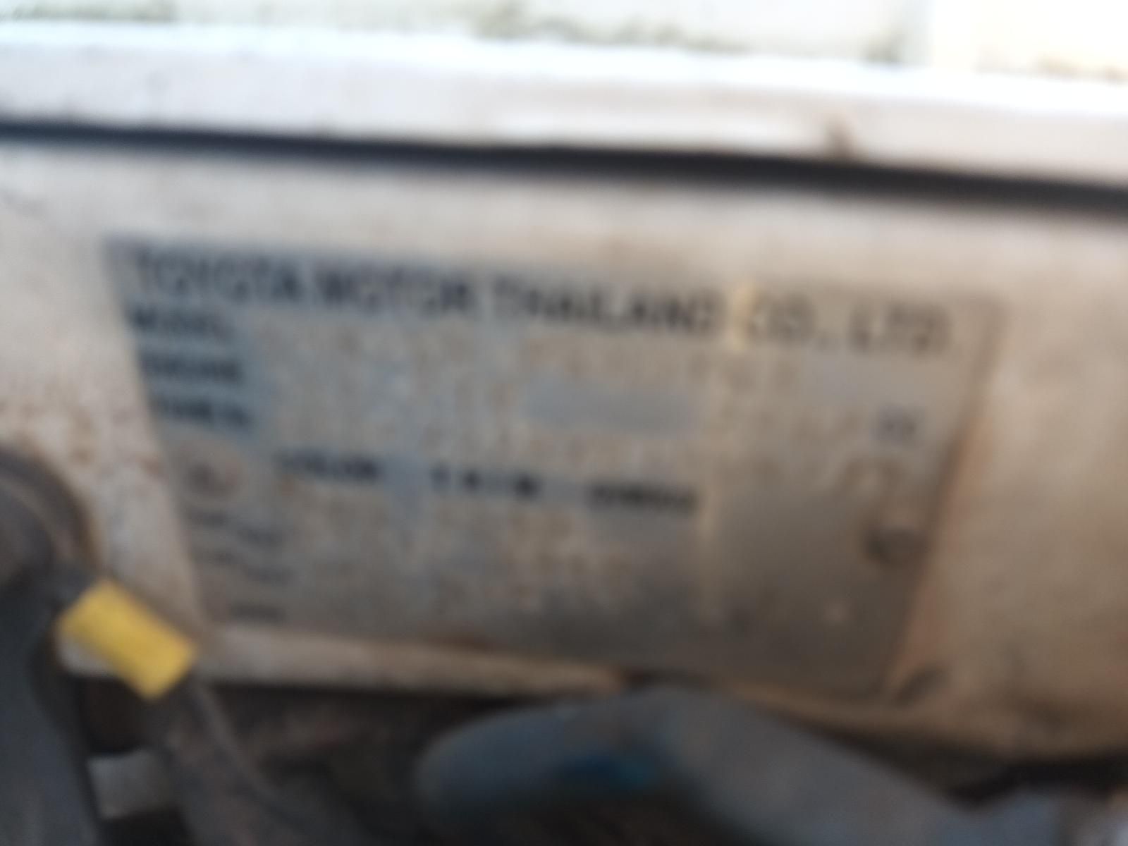 A Close Up of a Toyota Motor Thailand License Plate — South West 4WD Wreckers in Harristown, QLD