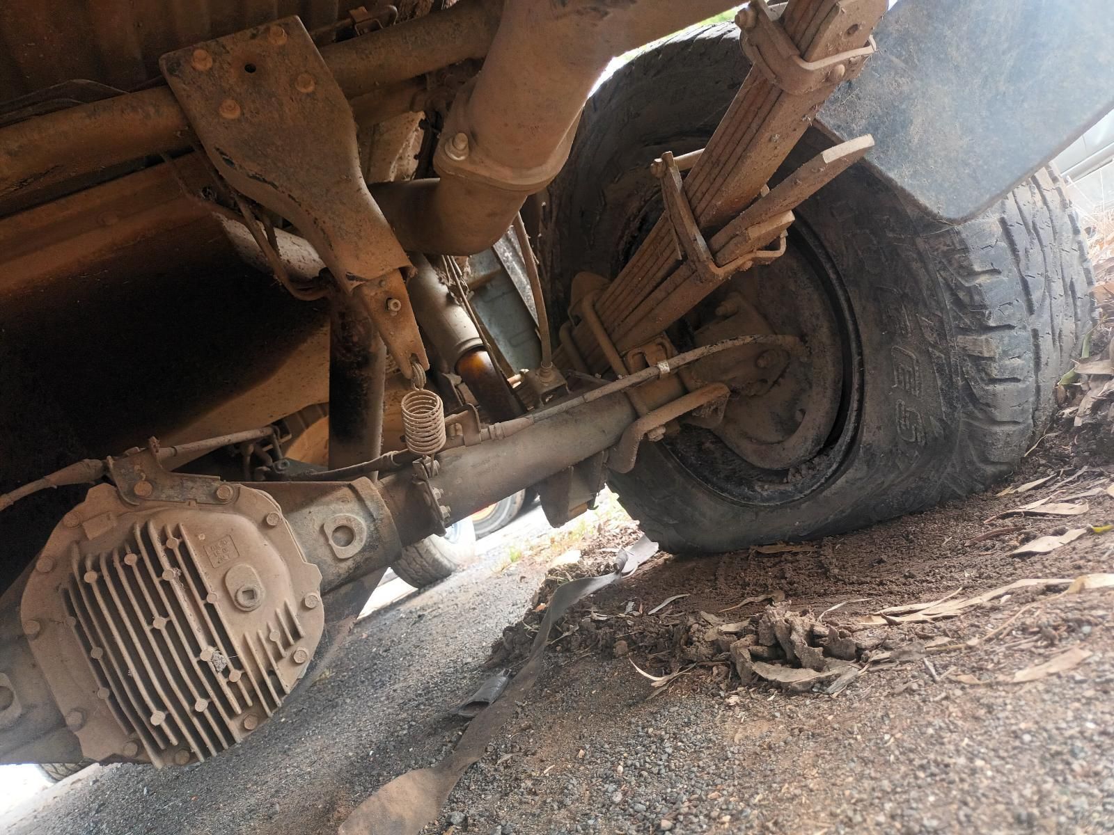 A Close Up of the Underside of a Truck with a Flat Tire — South West 4WD Wreckers In Brisbane, QLD