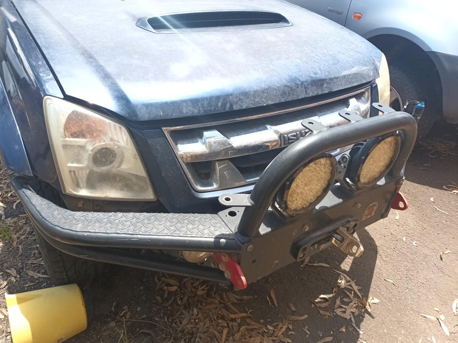 A Blue Truck with a Bumper and Lights on It — South West 4WD Wreckers in Harristown, QLD