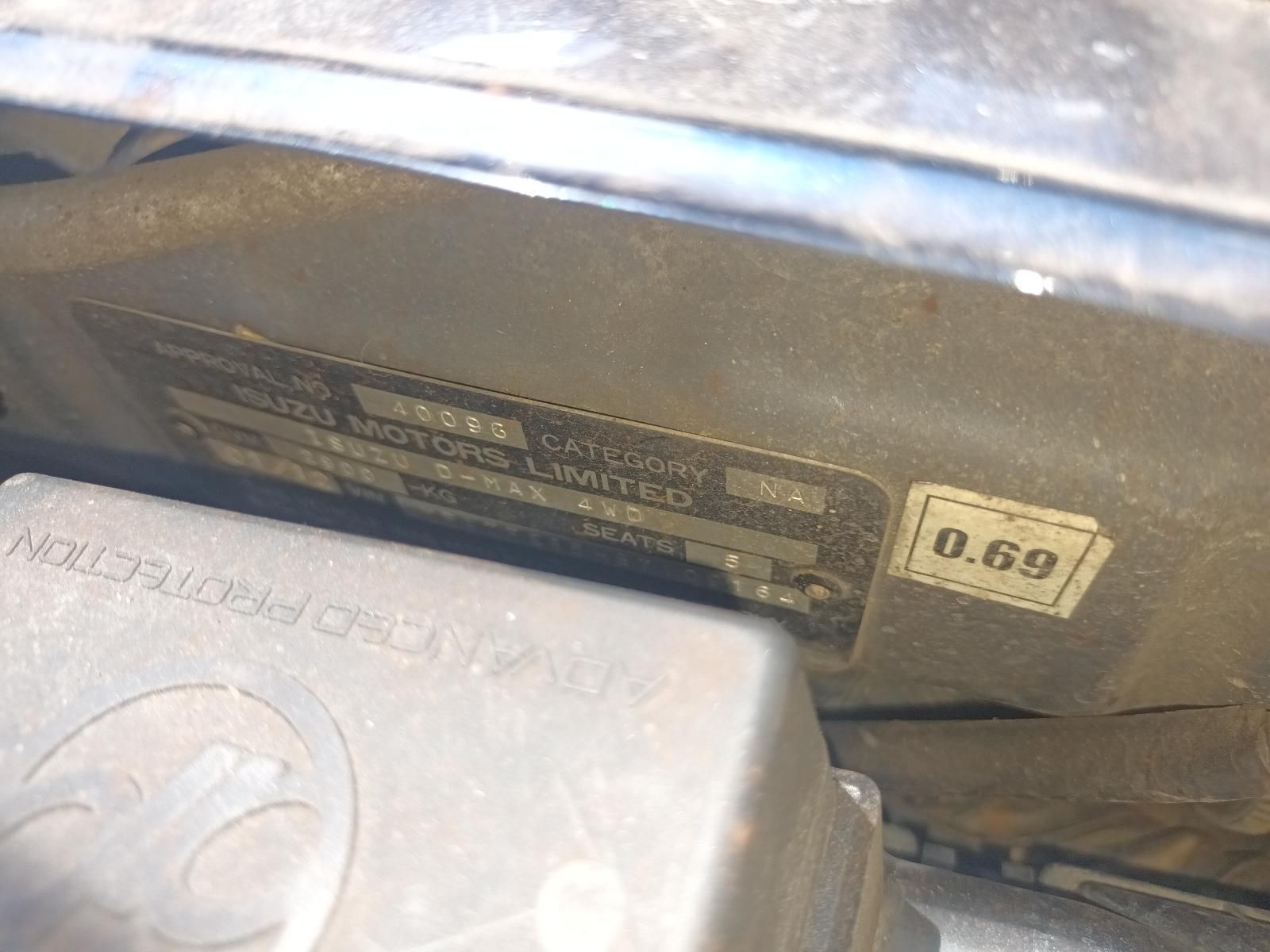 A Close Up of a Sticker on a Car That Says 0.69 — South West 4WD Wreckers in Harristown, QLD