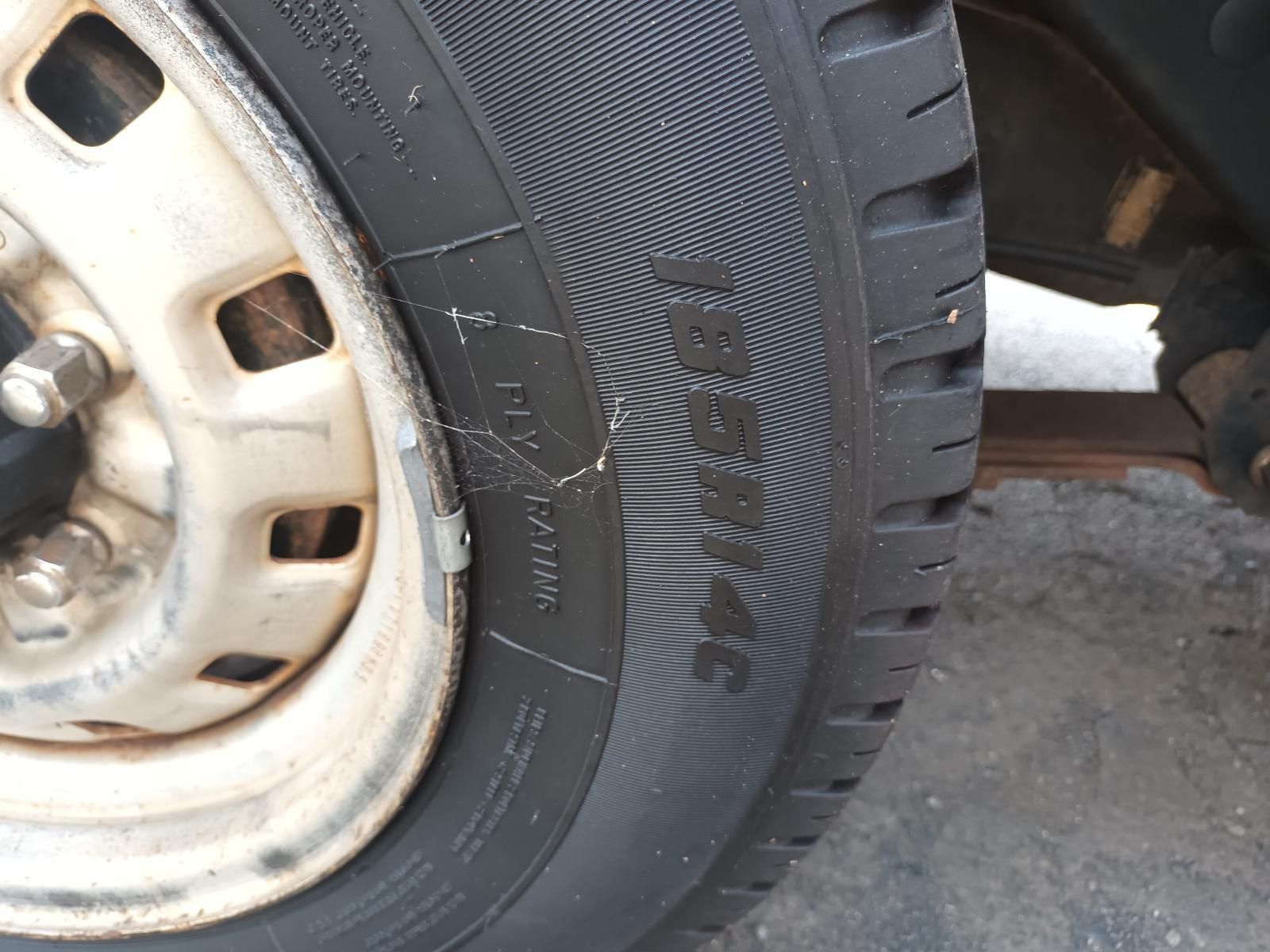 A Close Up of a Tire That Has a Hole in It — South West 4WD Wreckers in Harristown, QLD