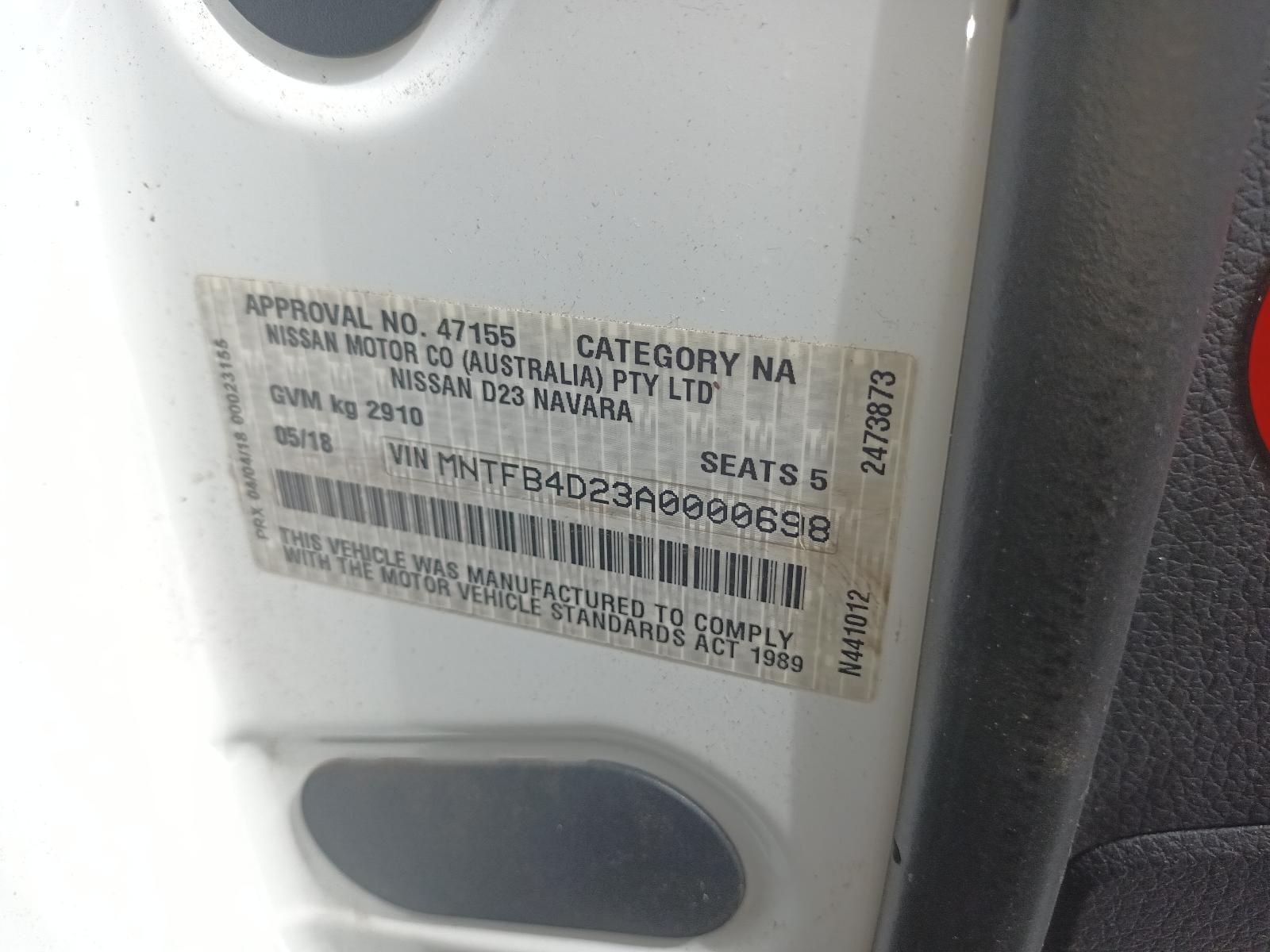 A Close Up of a White Car with a Sticker on the Side of It — South West 4WD Wreckers In Brisbane, QLD