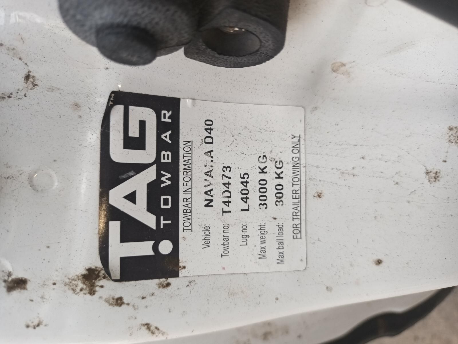 A White Tow Bar with a Tag on It — South West 4WD Wreckers In Brisbane, QLD