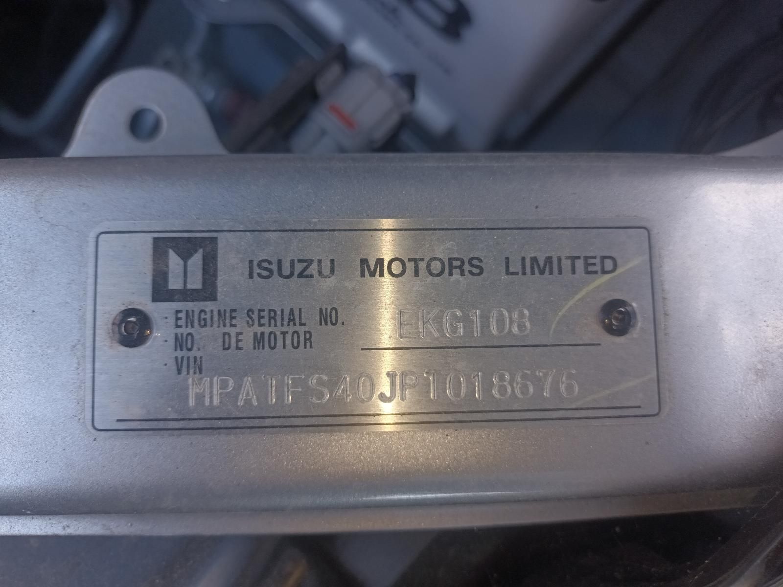 A Close Up of an Isuzu Motors Limited Engine Serial Number — South West 4WD Wreckers in Harristown, QLD