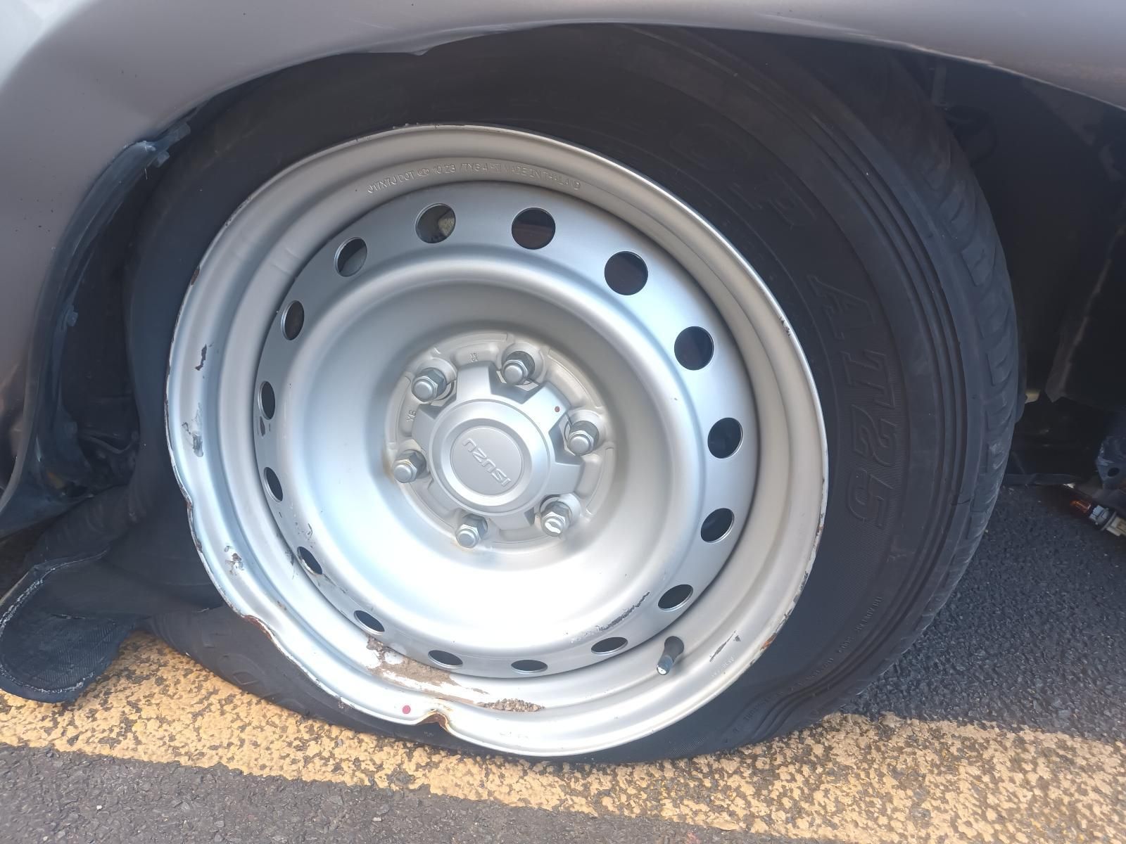 A Close Up of a Flat Tire on a Car — South West 4WD Wreckers in Harristown, QLD