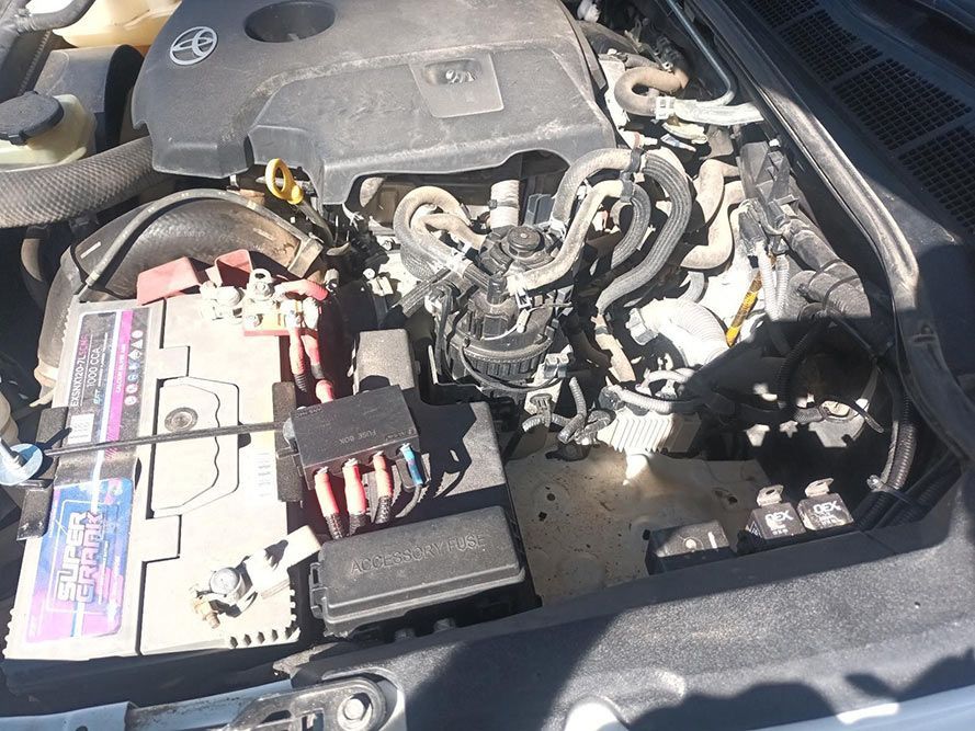 The Engine of a Car is Shown with the Hood Open — South West 4WD Wreckers in Harristown, QLD