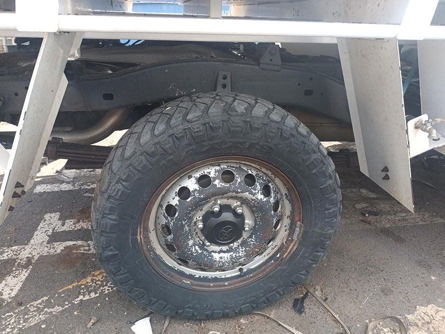 A Close Up of a Tire on the Back of a Truck — South West 4WD Wreckers in Harristown, QLD