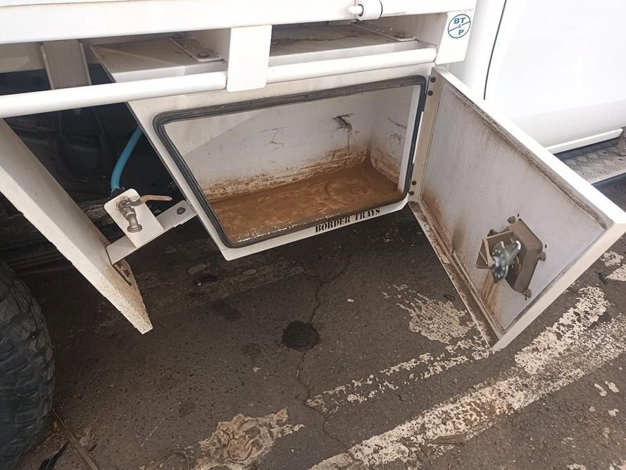 A White Box is Open on the Side of a Truck — South West 4WD Wreckers in Harristown, QLD
