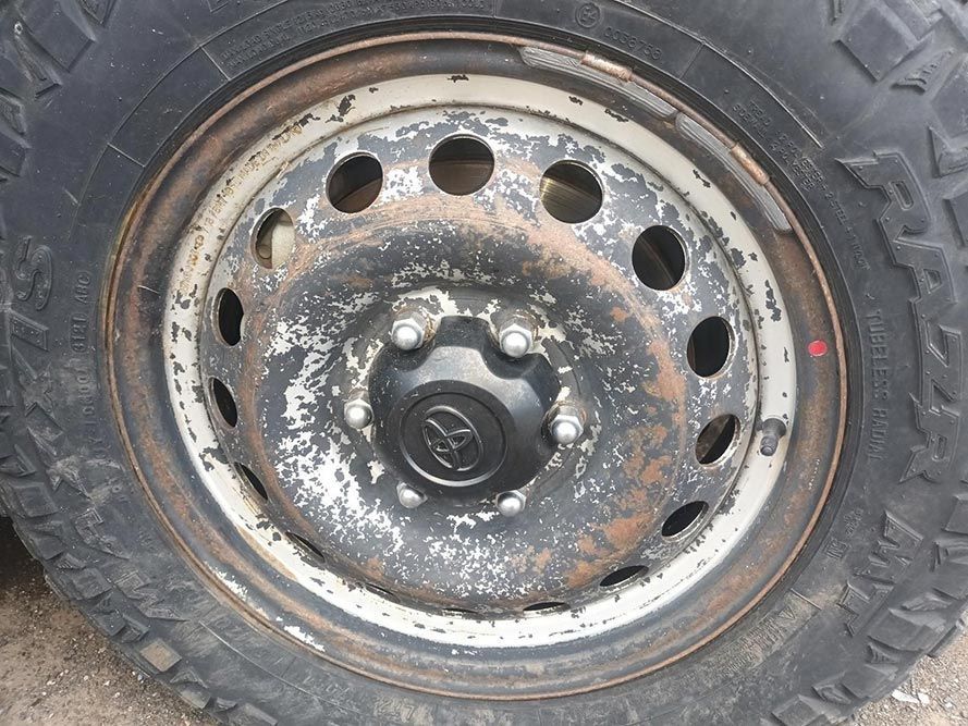 A Close Up of a Tire and Rim on a Car — South West 4WD Wreckers in Harristown, QLD