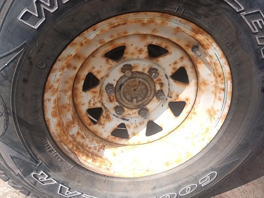 A Close Up of a Rusty Tire on a Truck — South West 4WD Wreckers in Harristown, QLD