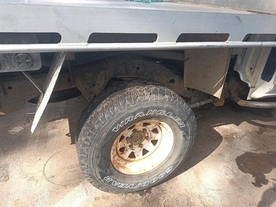 A Close Up of a Tire on the Side of a Truck — South West 4WD Wreckers in Harristown, QLD