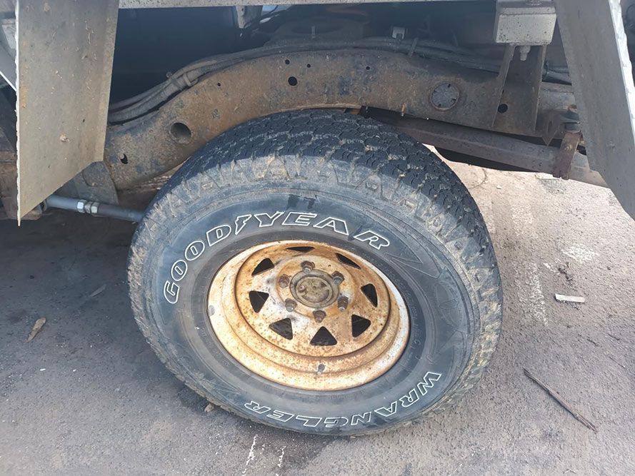 A Close Up of a Goodyear Tire on a Truck — South West 4WD Wreckers in Harristown, QLD