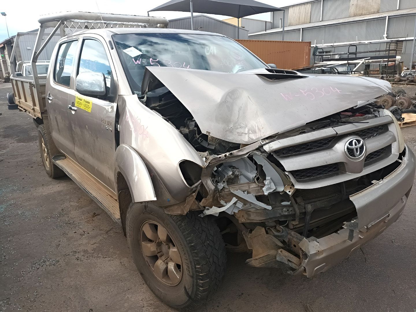 Damaged 4x4 Ute At Wreckers Yard For Parts Salvage