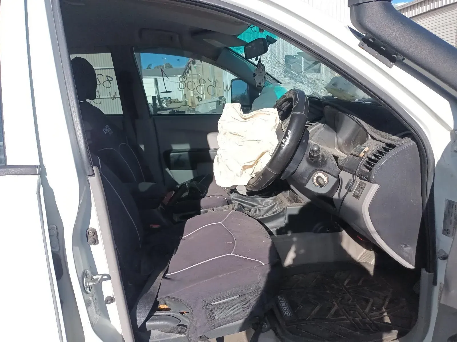 White Car Interior After Airbag Deployment — South West 4WD Wreckers In Brisbane, QLD