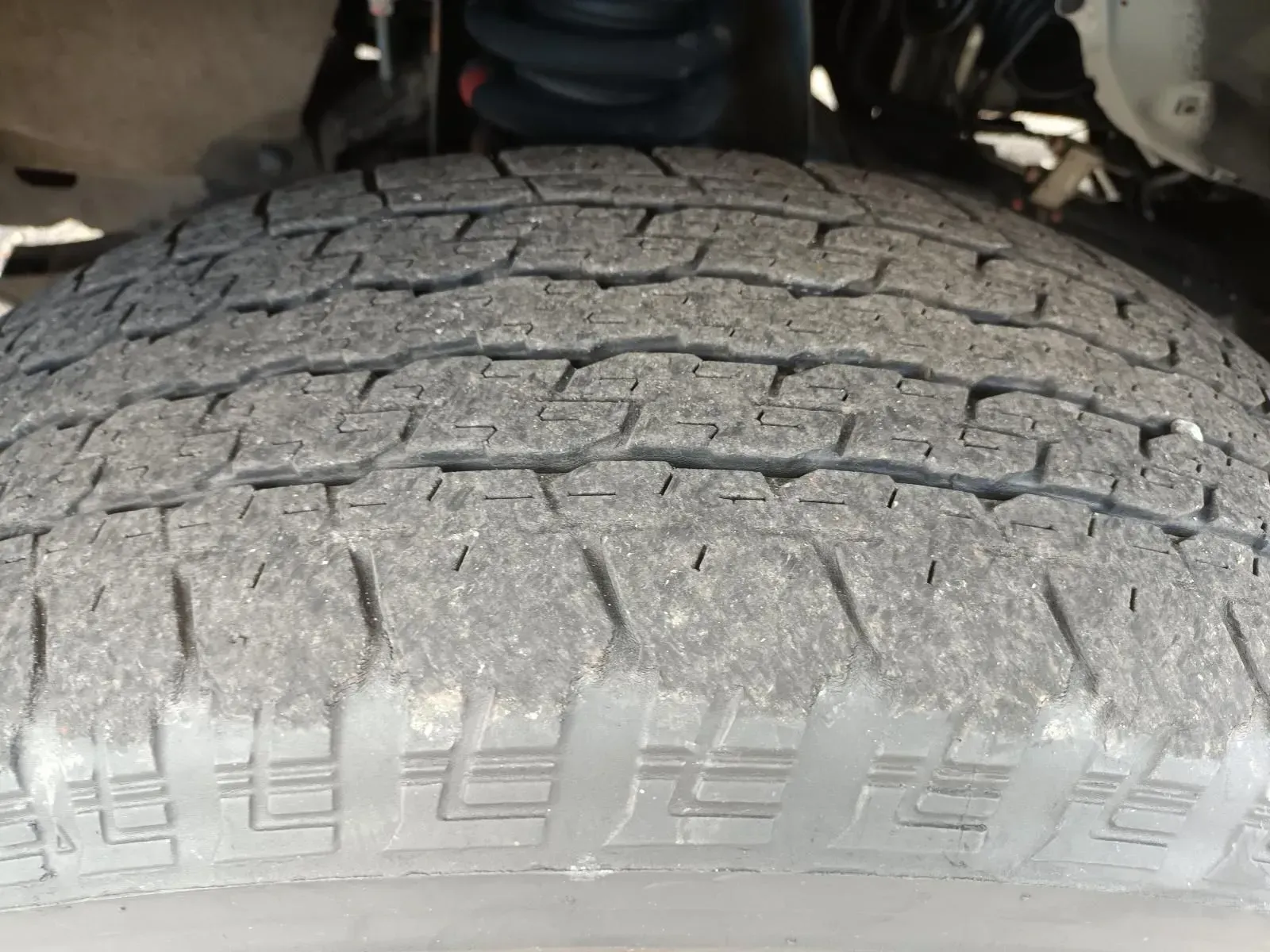 Close-up of a Worn Truck Tyre With Visible Tread — South West 4WD Wreckers In Brisbane, QLD