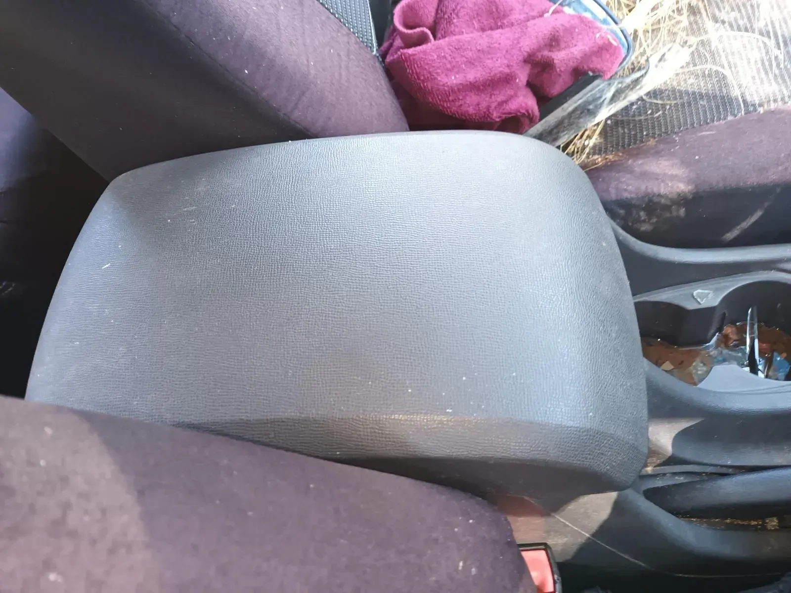 Car's Center Console Covered in Frost, With a Pink Cloth Visible — South West 4WD Wreckers In Brisbane, QLD