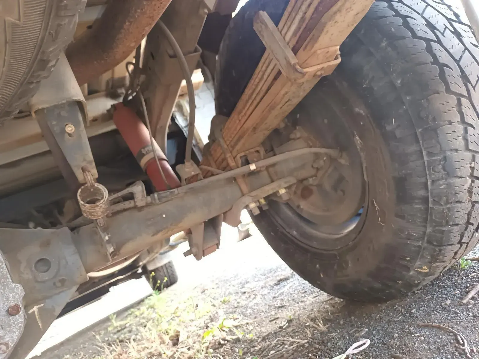 Rear Suspension and Tyre of a Truck — South West 4WD Wreckers In Brisbane, QLD