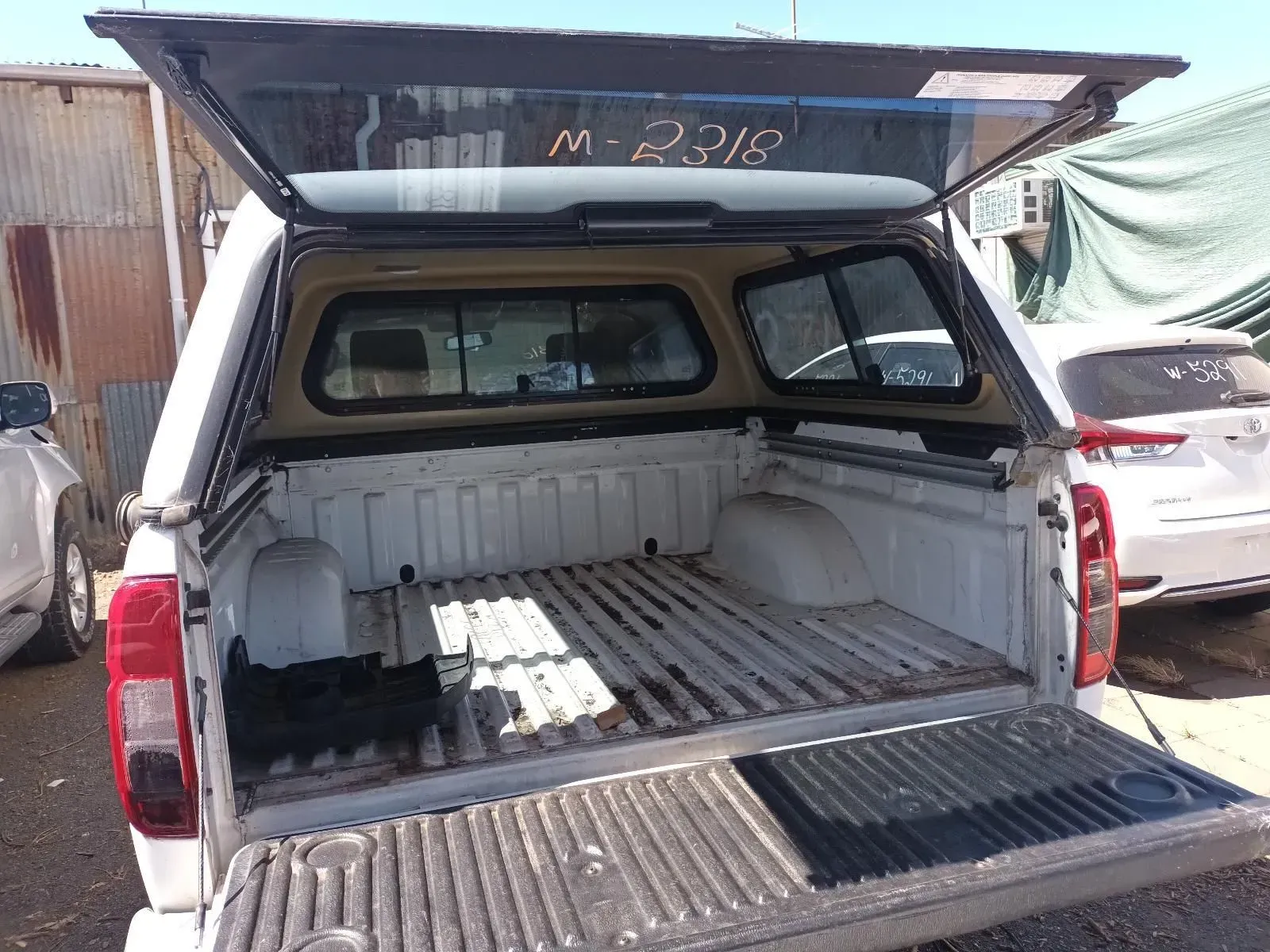 White Pickup Truck Bed With Canopy Open — South West 4WD Wreckers In Brisbane, QLD