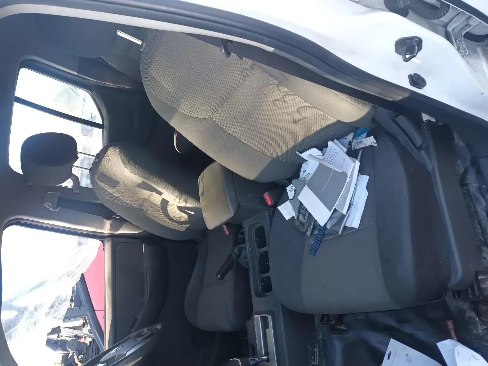 Interior of a Damaged Vehicle, Seats Crumpled, Debris Scattered — South West 4WD Wreckers In Brisbane, QLD