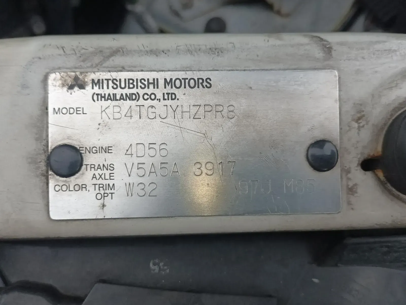 Metal Plate With Mitsubishi Motors Details — South West 4WD Wreckers In Brisbane, QLD