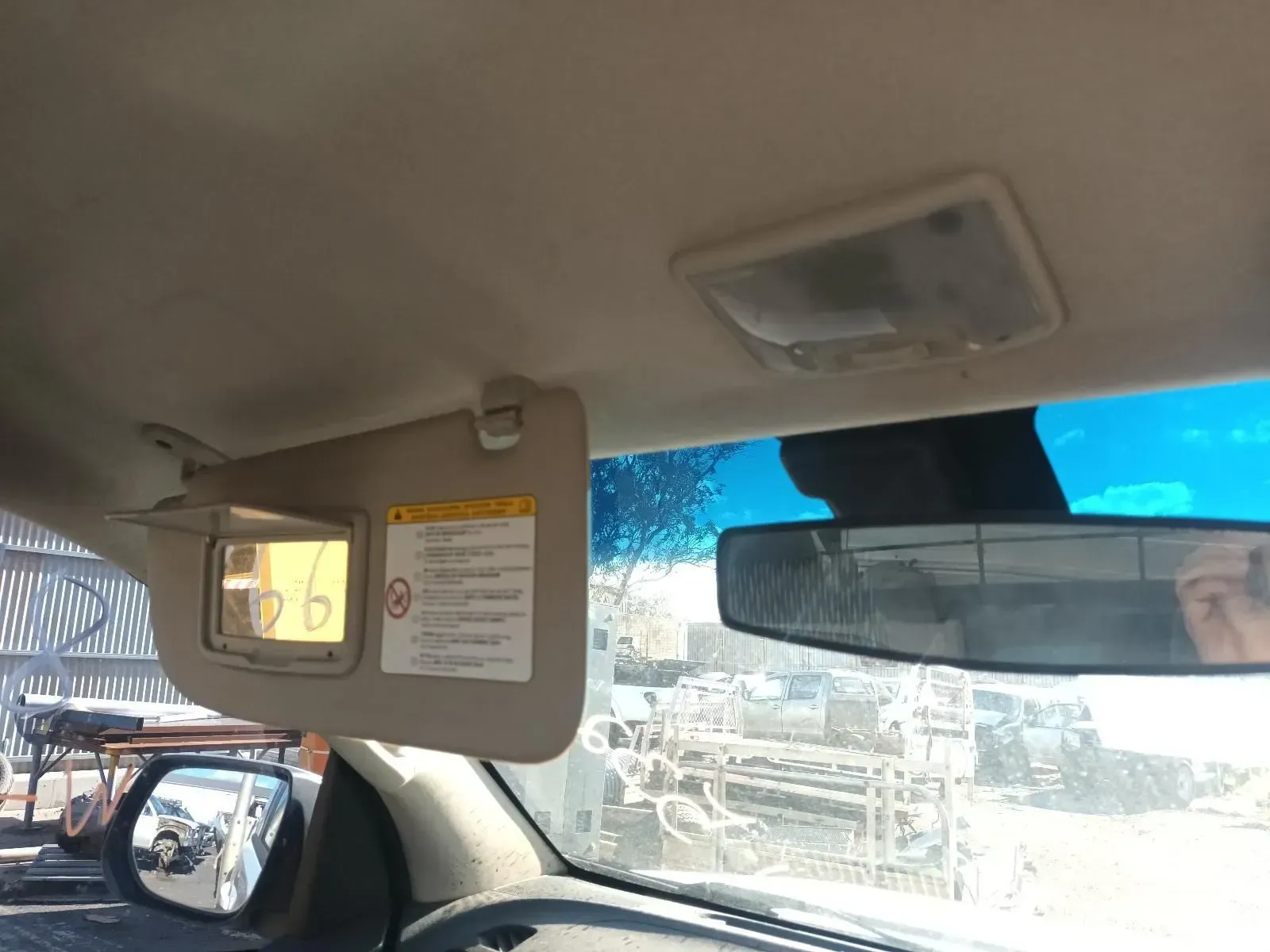 Interior Car View, Sun Visor Down With Mirror — South West 4WD Wreckers In Brisbane, QLD
