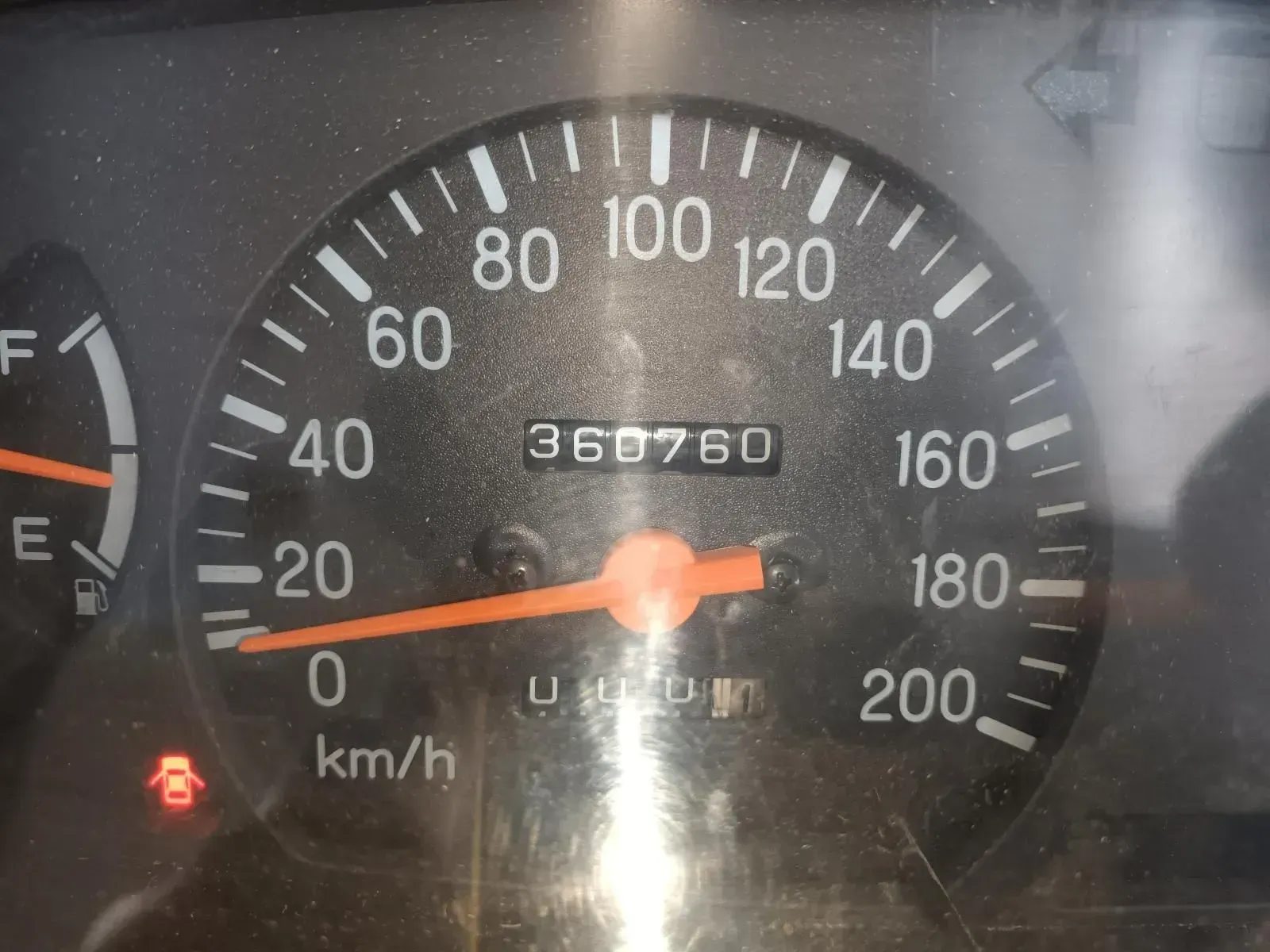 Dashboard Speedometer Showing 360760 Km and a Speed of Approximately 20 Km/h — South West 4WD Wreckers In Brisbane, QLD