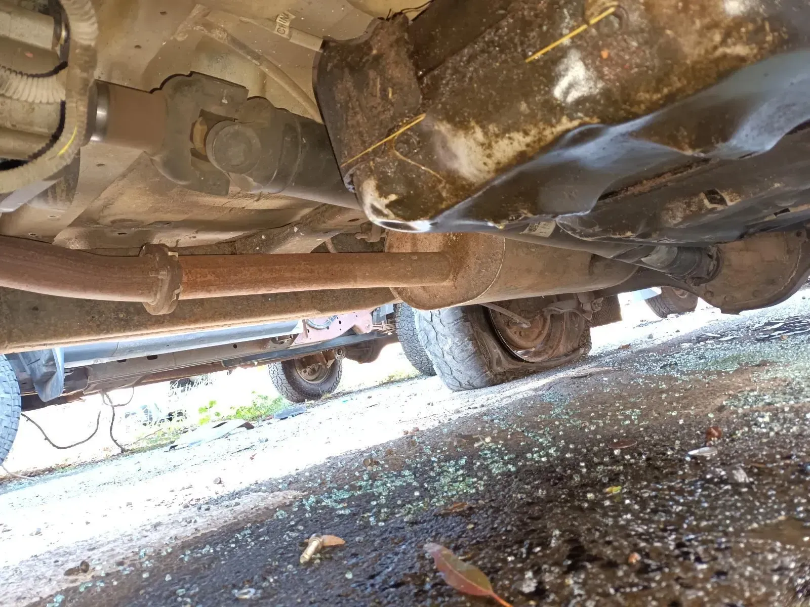 Undercarriage of a Vehicle With a Rusty Exhaust Pipe — South West 4WD Wreckers In Brisbane, QLD