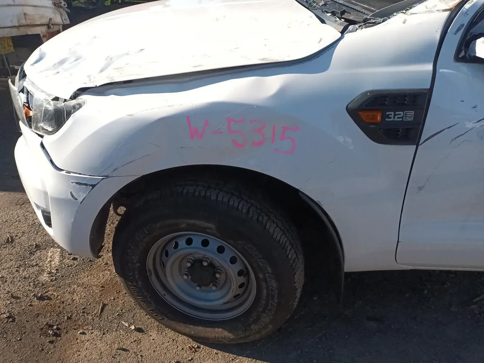 Damaged White Ford Ranger Pickup Truck — South West 4WD Wreckers In Brisbane, QLD