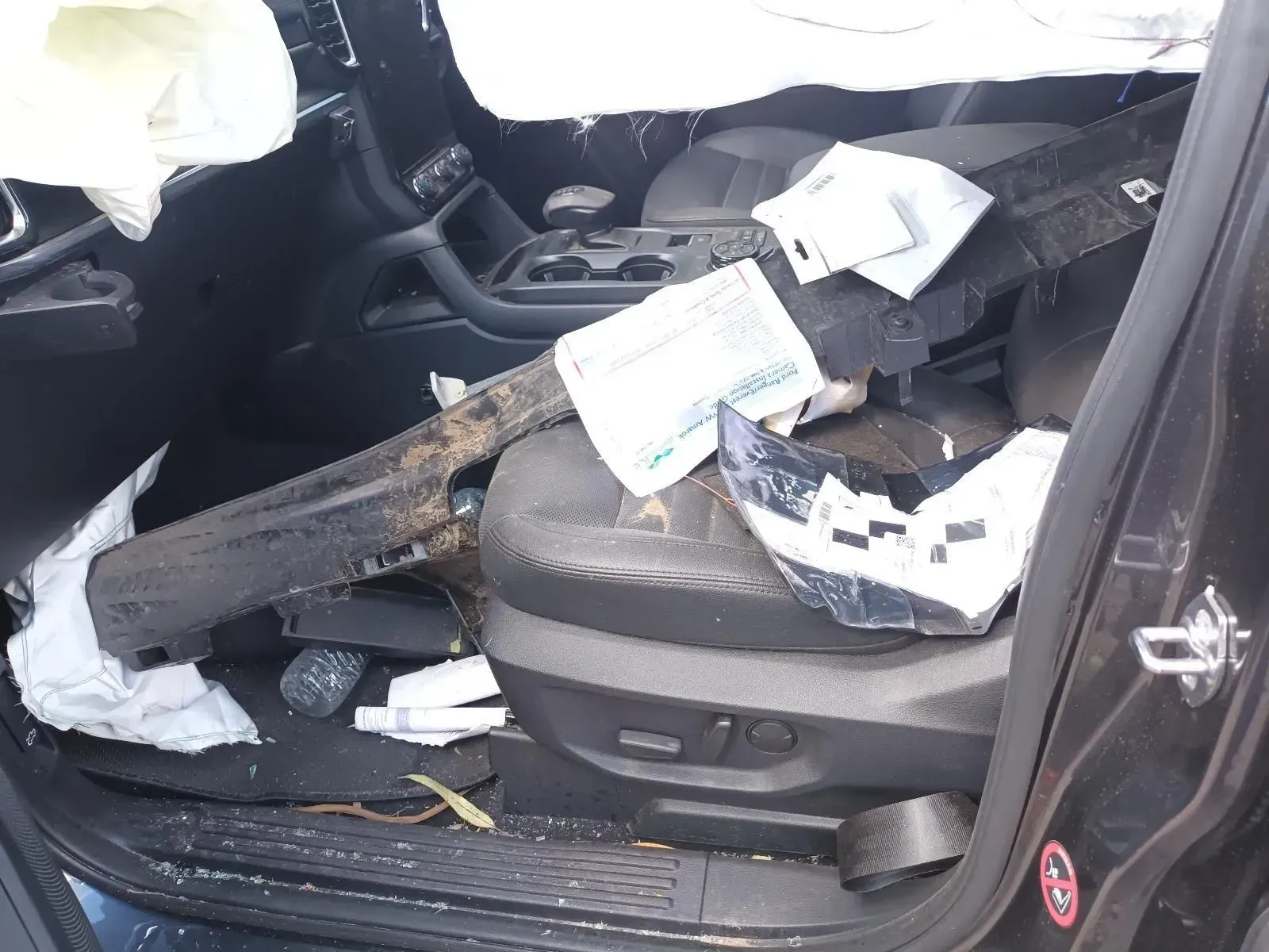 Interior of a Car Severely Damaged in a Crash — South West 4WD Wreckers In Brisbane, QLD