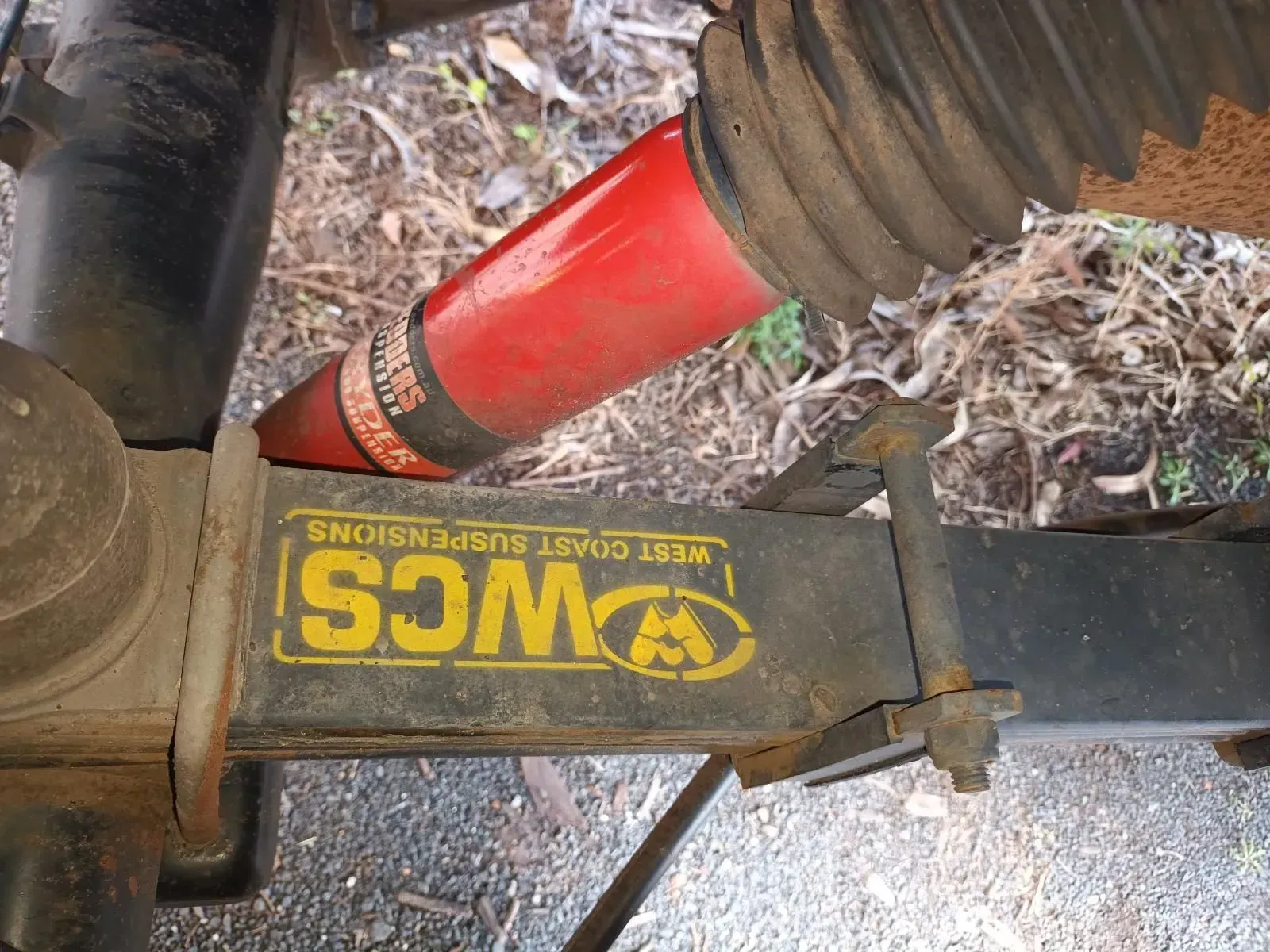 Red Shock Absorber and Yellow