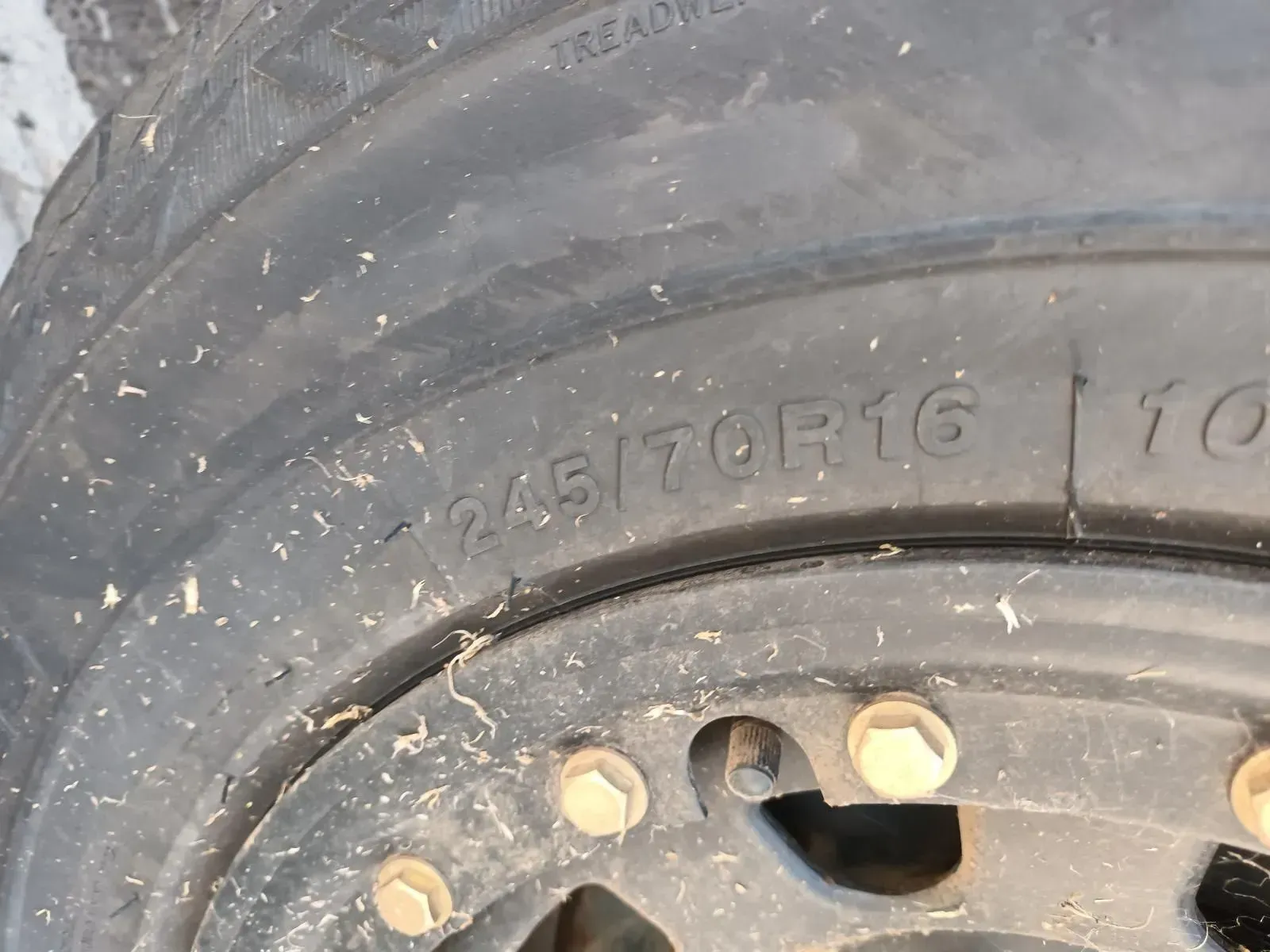 Close-up of a Dirty Tyre With the Size Marking — South West 4WD Wreckers In Brisbane, QLD