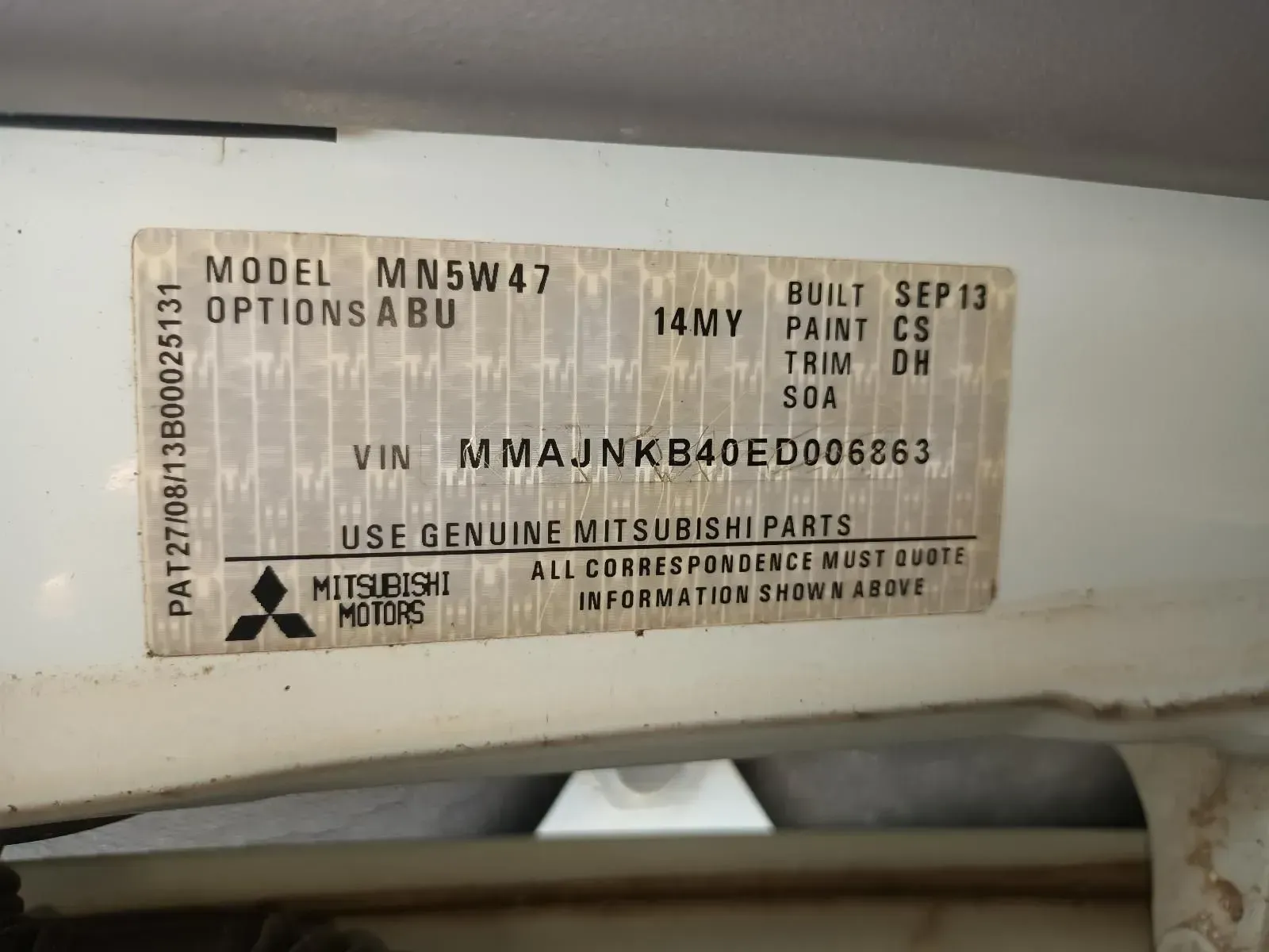 Vehicle Identification Sticker With Model — South West 4WD Wreckers In Brisbane, QLD