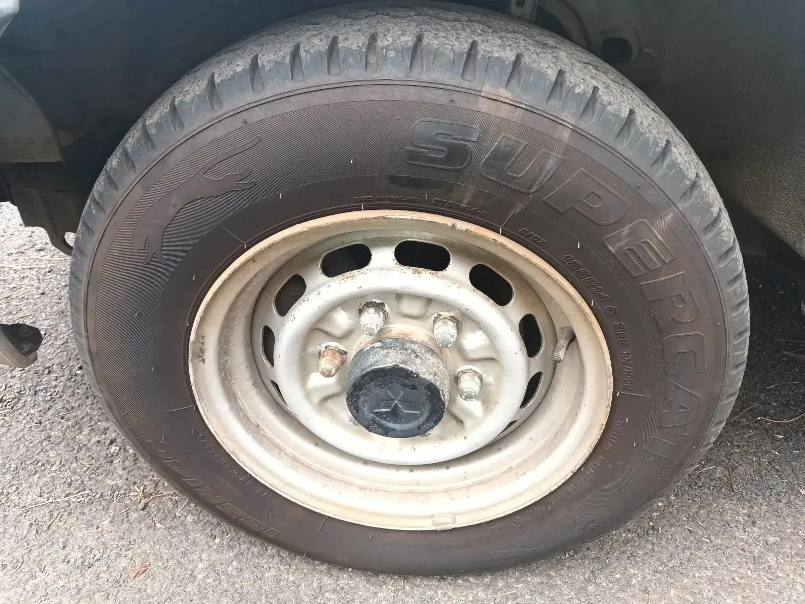 Car Tyre With a White Rim, Dark Rubber — South West 4WD Wreckers In Brisbane, QLD