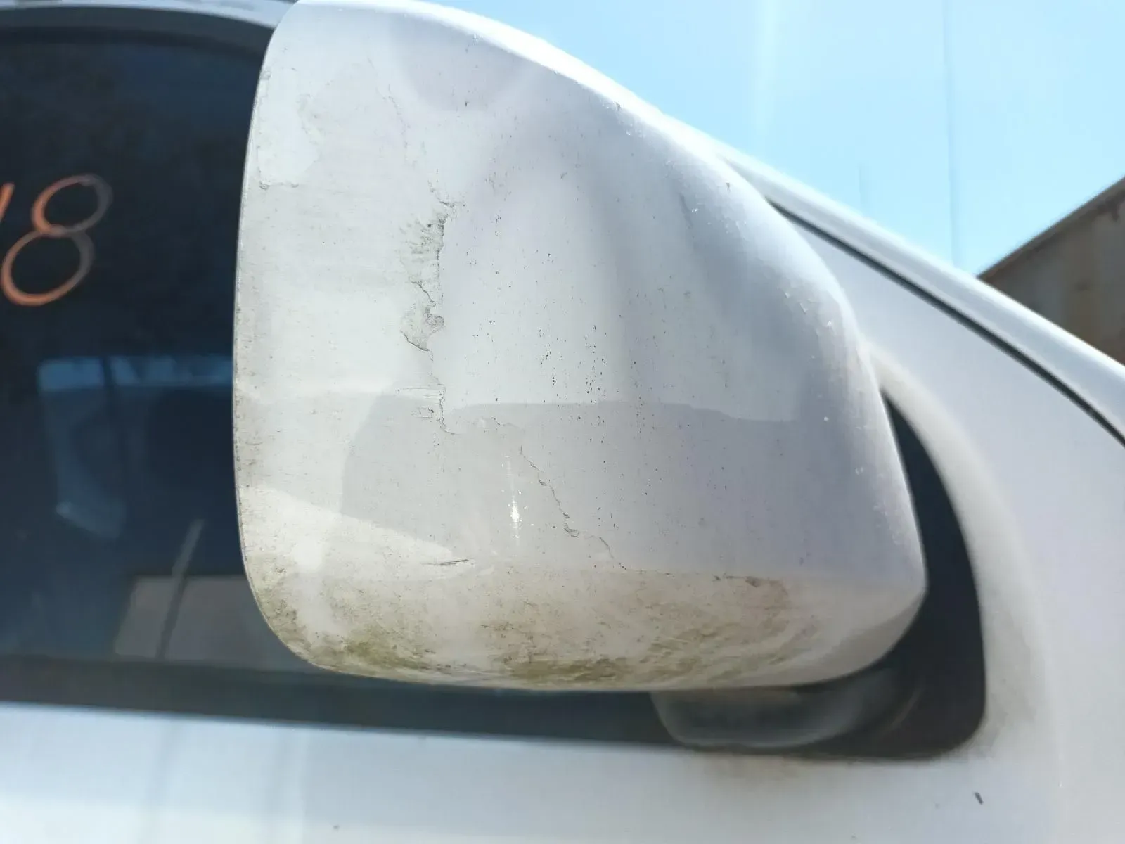 White Car Side Mirror With Dirt and Stains on It — South West 4WD Wreckers In Brisbane, QLD