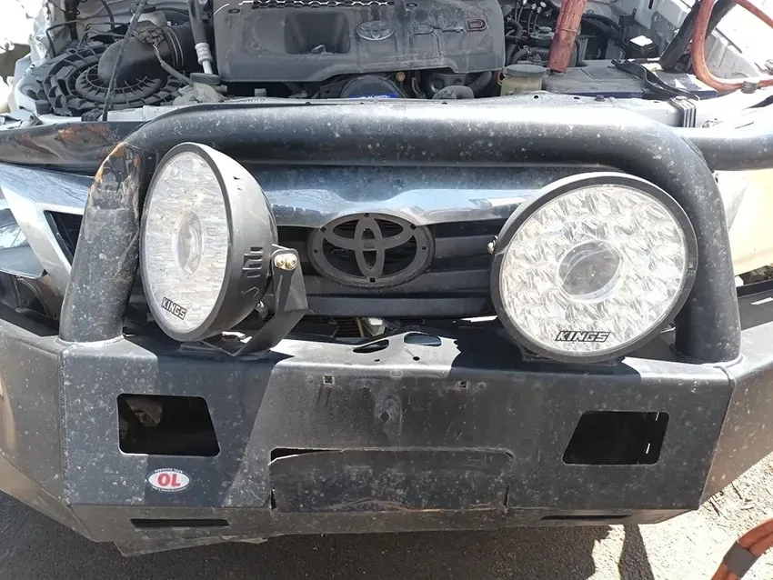 The Front Bumper of a Toyota With Two Lights on It — South West 4WD Wreckers In Brisbane, QLD