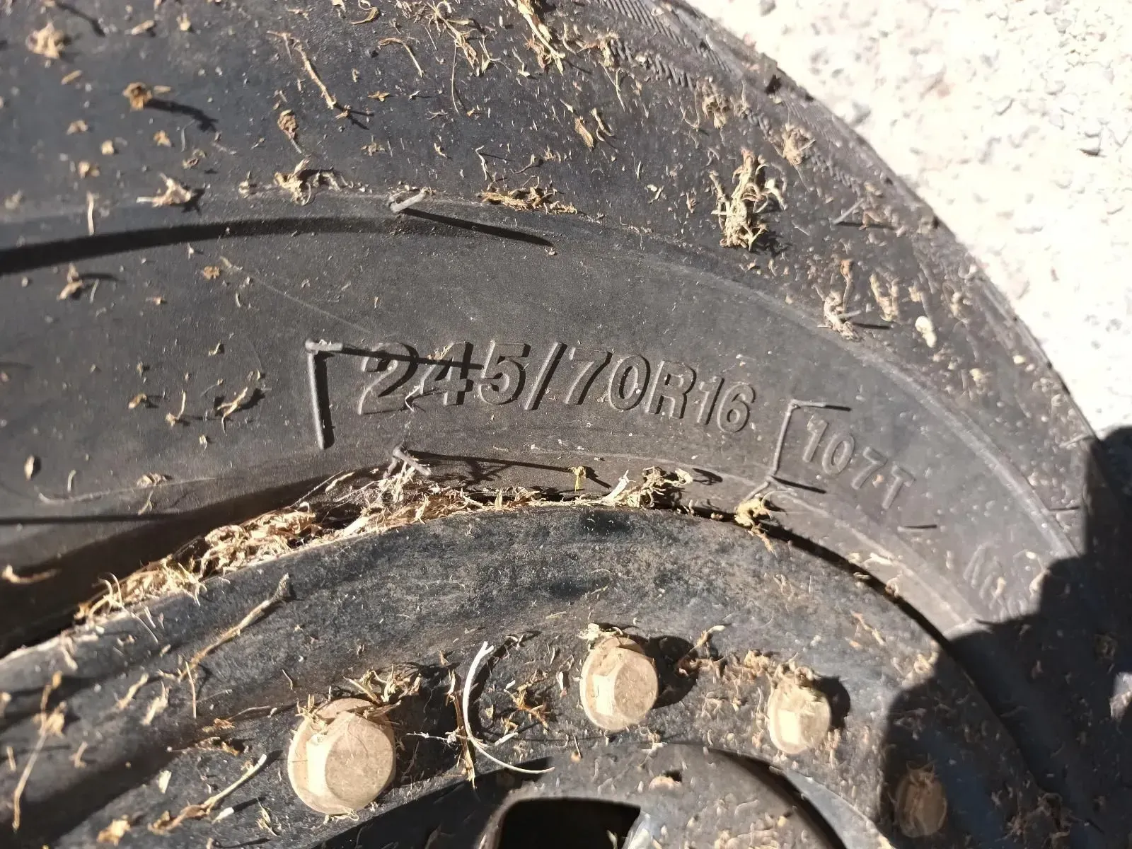 Close-up of a Tyre With Size Information — South West 4WD Wreckers In Brisbane, QLD