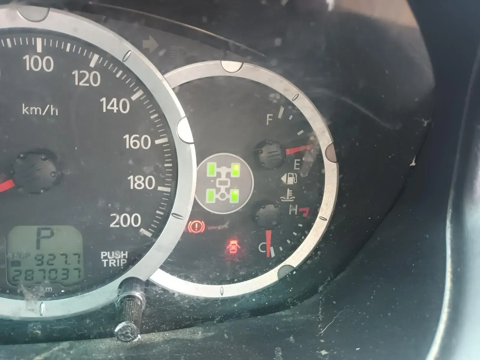 Car Dashboard With Gauges and Warning Lights Illuminated — South West 4WD Wreckers In Brisbane, QLD