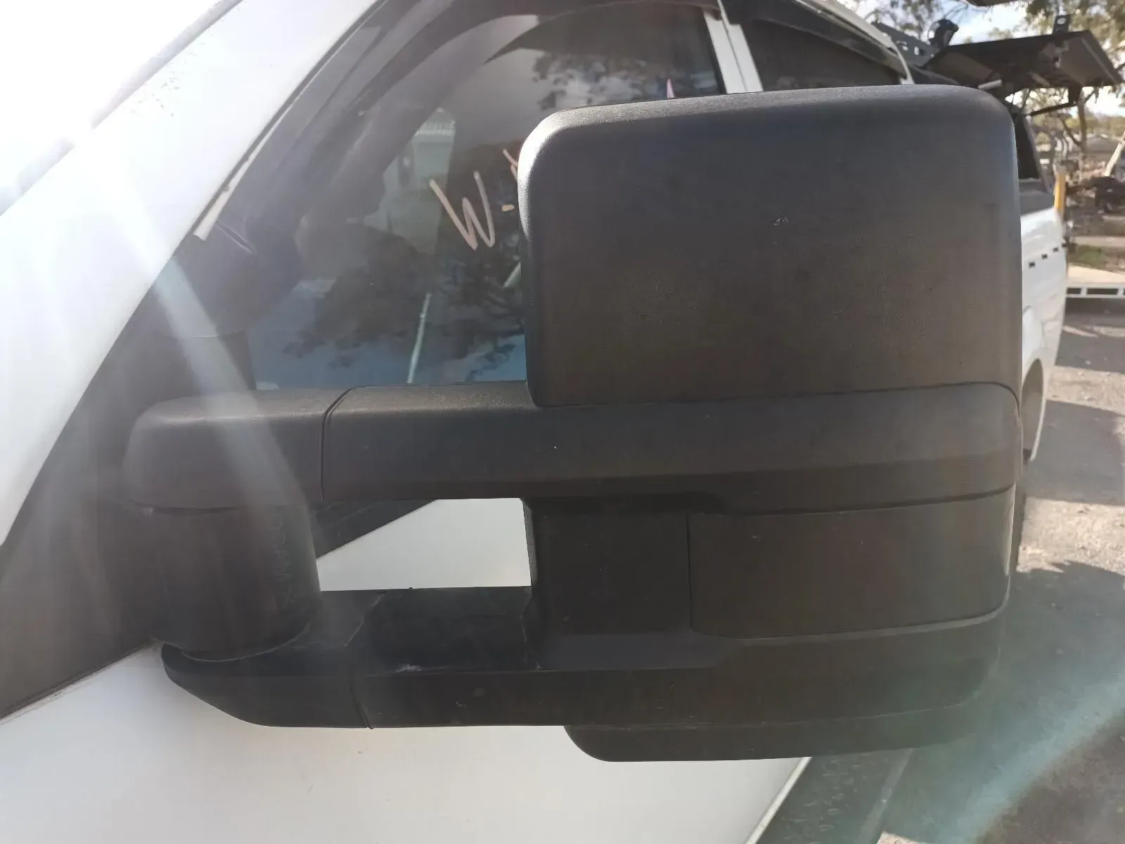 Black Side Mirror on a White Truck — South West 4WD Wreckers In Brisbane, QLD