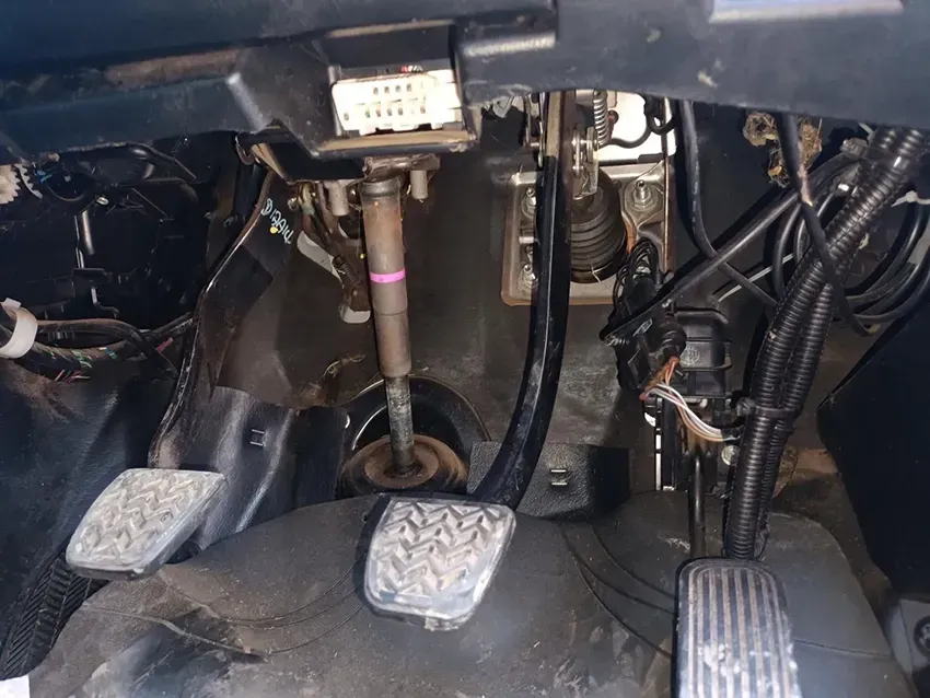A Close Up of a Car 's Pedals and Steering Shaft — South West 4WD Wreckers In Brisbane, QLD