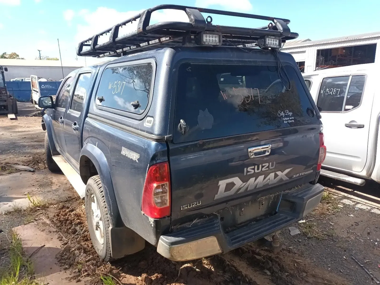 Dark Blue Isuzu D-max Pickup Truck With a Roof Rack and Canopy — South West 4WD Wreckers In Brisbane, QLD