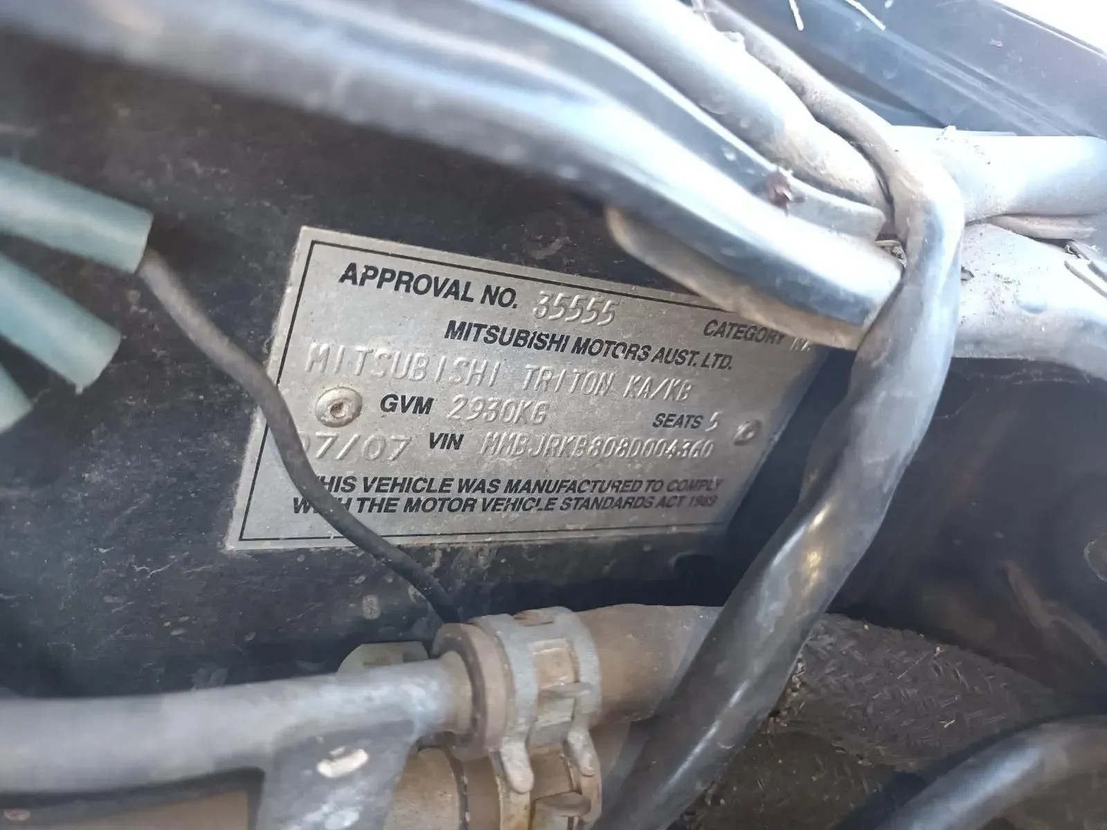 Metal Vehicle Identification Plate With Text and Numbers — South West 4WD Wreckers In Brisbane, QLD